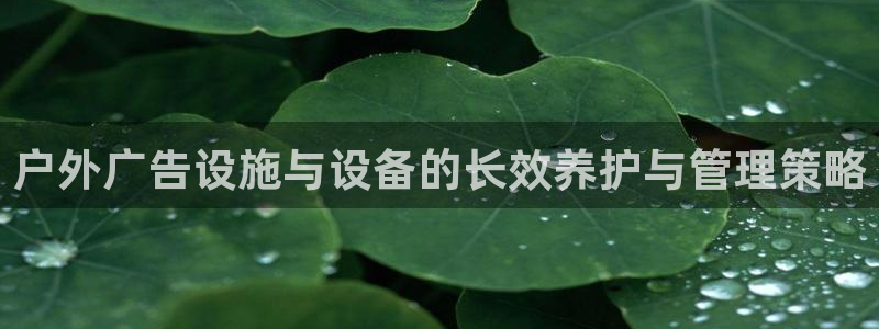 杏宇平台怎么样：户外广告设施与设备的长效