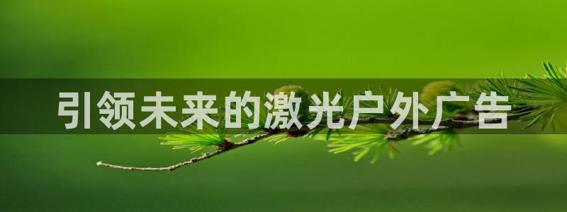 杏宇平台测速链接：引领未来的激光户外广告